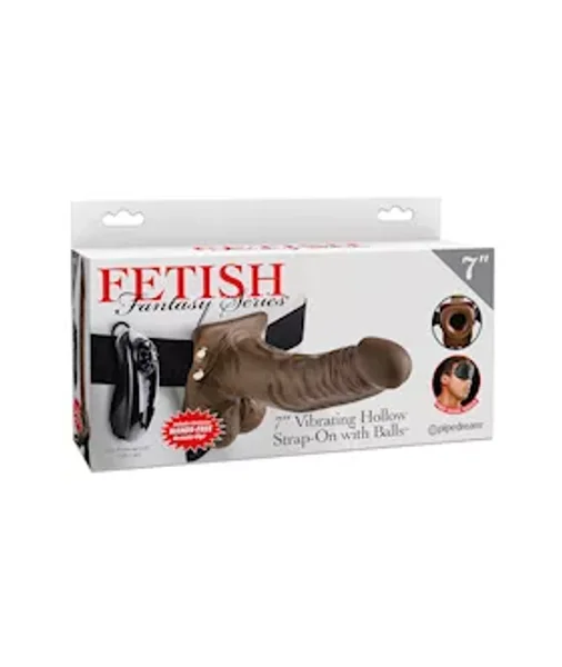 Fetish Fantasy Series 7 Inch Vibrating Hollow Strap-on With Balls - Brown - 7.4 Inch — image 10 of 16