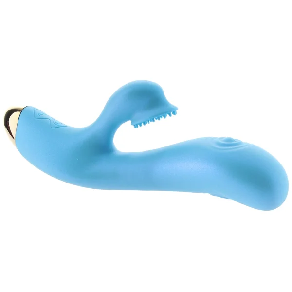 Aria Arousing AF Silicone Waterproof Dual Stimulation Vibrator By Blush - Blue