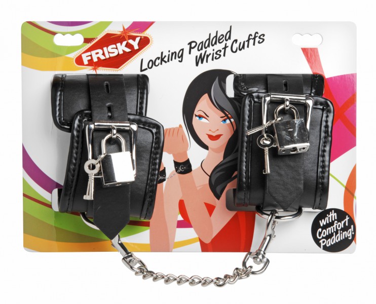 Locking Padded Wrist Cuffs with Chain