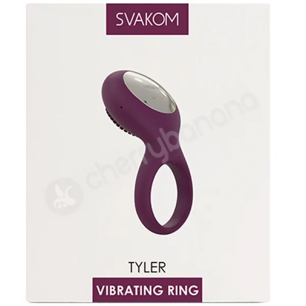 Svakom Tyler Purple Soft Silicone Vibrating Couples Cock Ring With Clitoral Stimulation