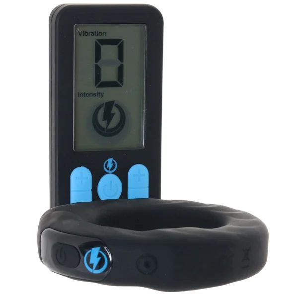 Zeus Electrosex E-Stim Pro Vibrating Silicone Cock Ring with Remote 50 mm