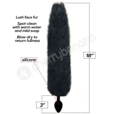 Icon Brands Foxy Black Fox 18 Tail Silicone Butt Plug