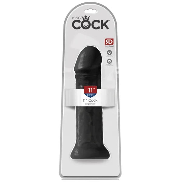 King Cock 11" Suction Cup Dildo - Black