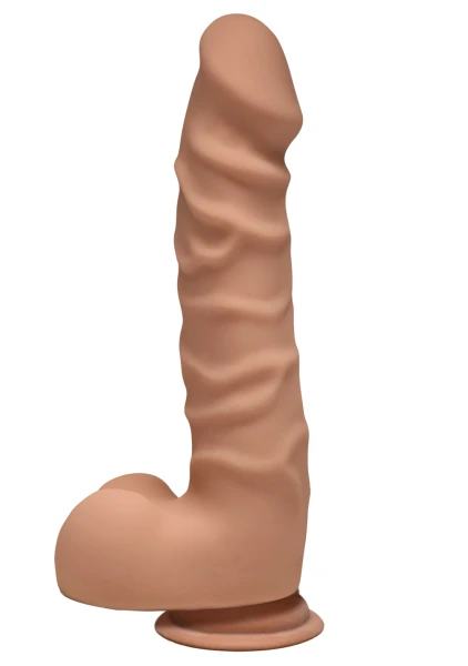 The D - Ragin' D 7.5" Suction Cup Dildo by Doc Johnson - Caramel
