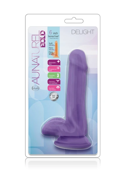 Au Natural - Bold - Delight - 6 Inch Dildo -  Purple