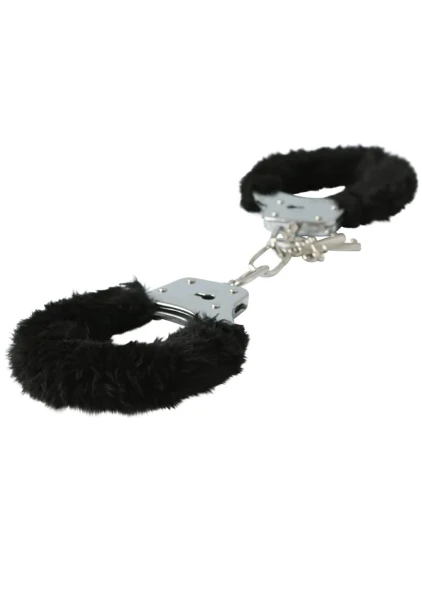 Sex & Mischief Furry Handcuffs By Sportsheets - Black
