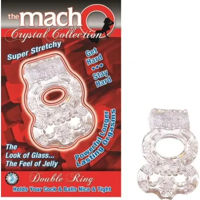 The Macho Crystal Collection Double Ring Clear