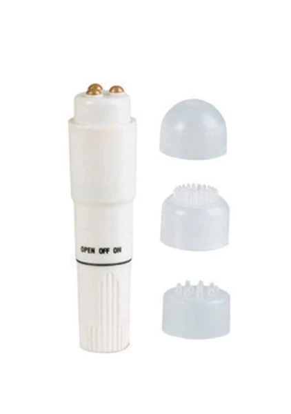 Compact Waterproof Personal Travel Massager With 4 Tips - White