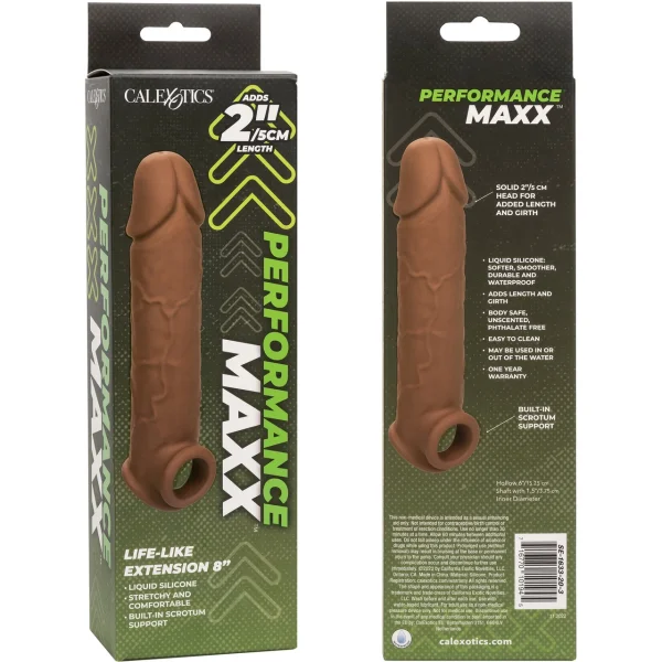 Performance Maxx Life-Like 8" Penis Extension By CalExotics - Chocolate