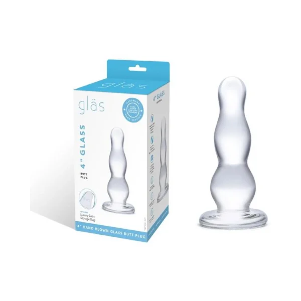 Glass Butt Plug 4 Inches Clear — image 11 of 11