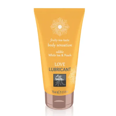 Shiatsu Love Lubricant Edible White Tea And Peach 75ml Water Based