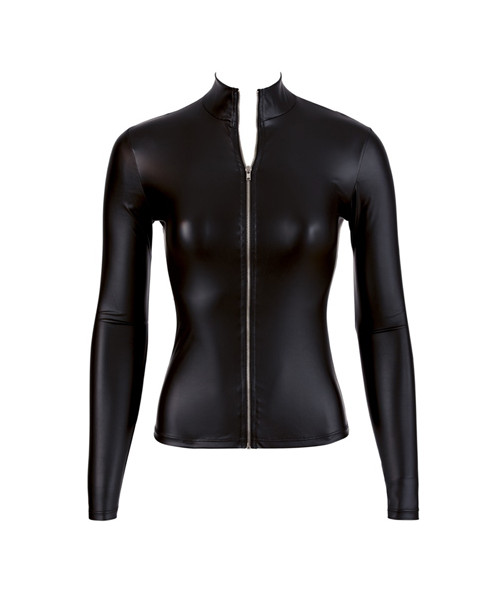 Wetlook Long Sleeve Top With Zipper - Small