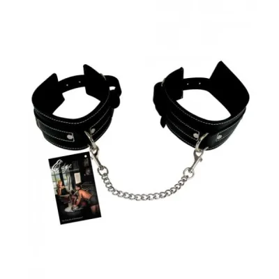 Edge Leather Wrist Restraints Black