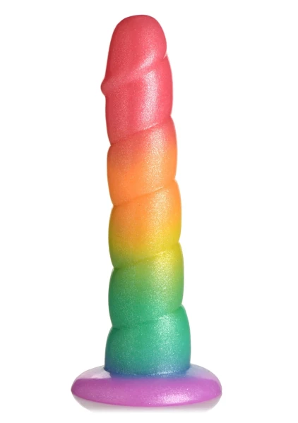 Simply Sweet Swirl Rainbow 6.6" Silicone Suction Cup Dildo