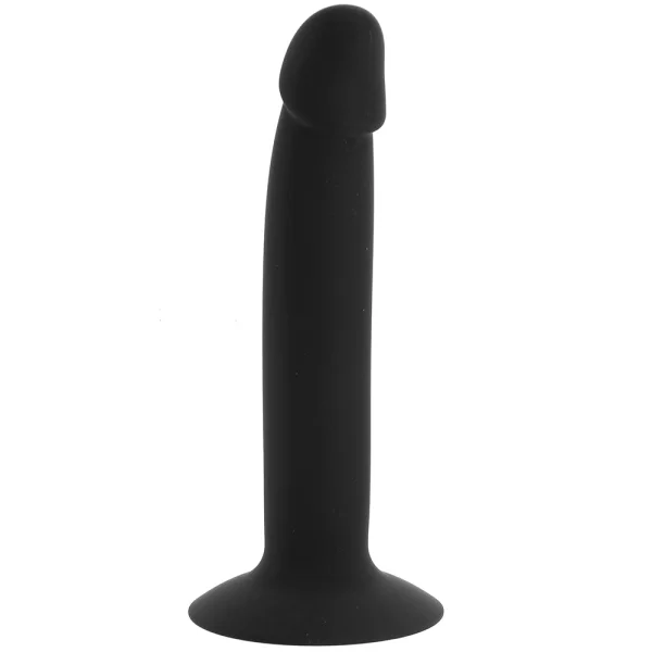 Silicone Slim Anal Stud Suction Cup Dildo By CalExotics - Black