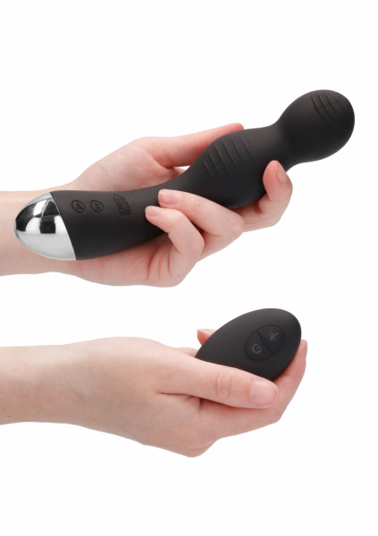 Remote Controlled E-Stim & Vibrating G/P-Spot Vibrator - Black - Estim BDSM