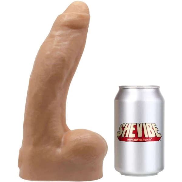 BIG Daddy Dakota Uncut XXL 10" Platinum Silicone Realistic Dildo With Balls By Dee's Big Daddies - Vanilla