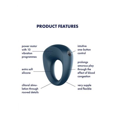 Power Ring Blue Vibrating Penis Ring