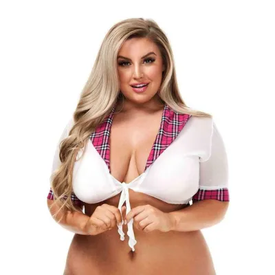 Schoolgirl Top Pink Plus Size 18 32