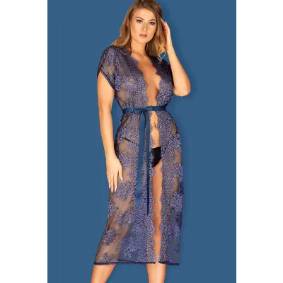 Flowlace Blue Lace Peignoir By Obsessive