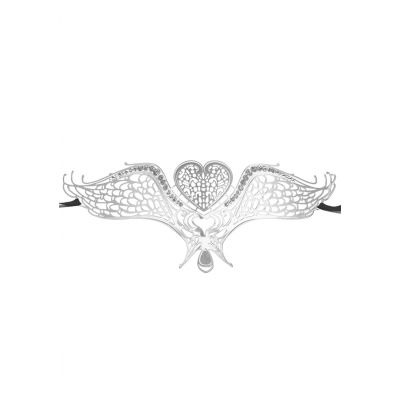 Swan Masquerade Mask Silver Bondage Hood