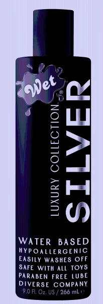 Wet Silver Luxury Water Based Lubricant - 9 Fl. Oz.