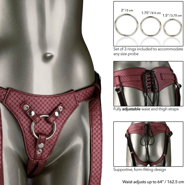 Her Royal Harness the Regal Queen Red Strap-On Harness