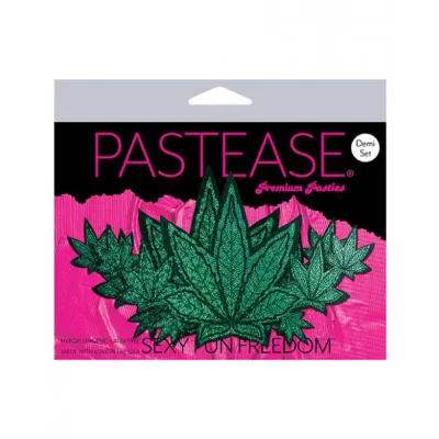 Pastease Demi Glitter Leaf Pasties Green O S