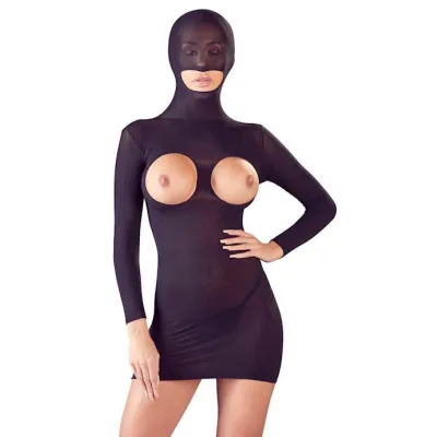 Peekaboo Head Mask Dress Black One Size