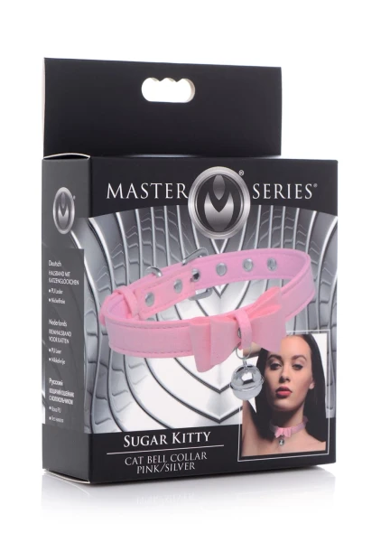 Master Series Sugar Kitty Cat Bell Collar - Pink & Silver