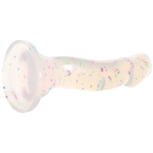 Neo Elite Hanky Panky Glow In The Dark 7.75" Silicone Suction Cup Dildo by Blush - Confetti