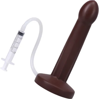 POP Squirting Harness Compatible Silicone Dildo Chocolate