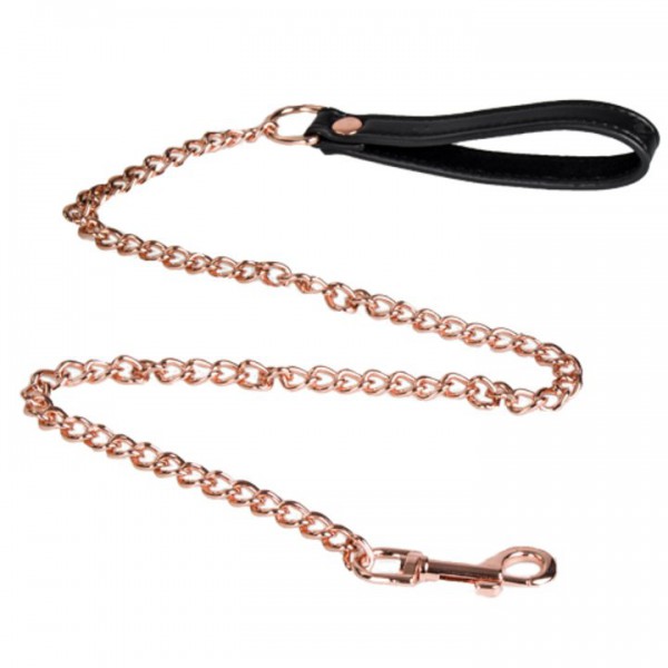 Bondara Black Faux Leather Collar with Rose Gold Leash — image 4 of 6