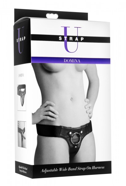 Domina Wide Band Strap On Harness - Black