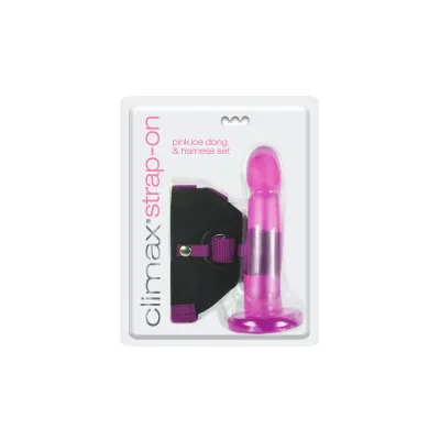 Climax Strap on Pink Ice Dong Harness Set