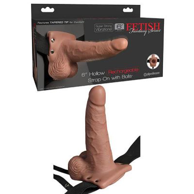Fetish Fantasy Series 6 Hollow Rechargeable Strap On with Balls