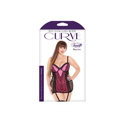 Gretchen Molded Cup Chemise G string Neon Pink 3x 4x