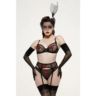 Dita Von Teese Von Follies Liptrix Black Balconette Bra