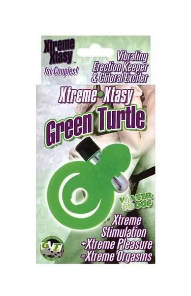 XTREME XTASY GREEN TURTLE VIBRATING COCK RING WATERPROOF
