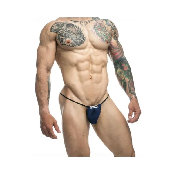 Women's Lingerie: Malebasics Justin + Simon Classic G-string Bulge Navy L/xl