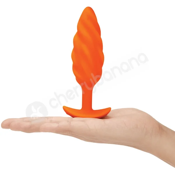 B-Vibe Zoe Ligon Collection Orange Swirl Texture Vibrating Anal Plug