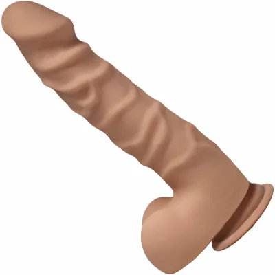 The D Ragin D 7 5 Suction Cup Dildo by Doc Johnson Caramel