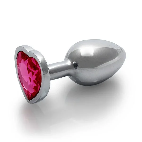 Ouch Pink Heart Gem Metal Plug Small