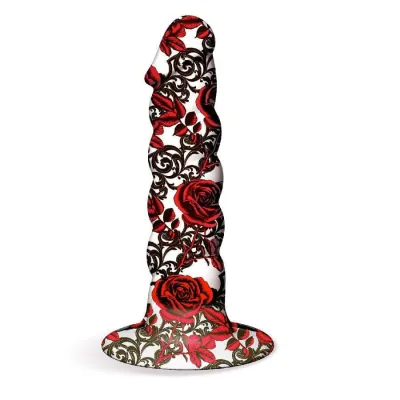 Collage Iron Rose Twisted Silicone Dildo