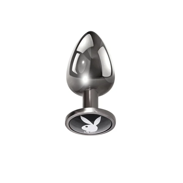 Butt Plugs: Playboy Tux Large Metal Anal Plug Hematite