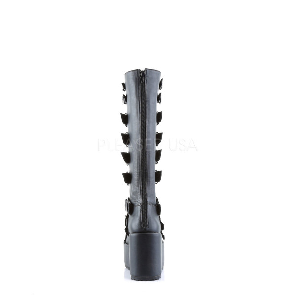 CONCORD-108 - 4 1/4" Goth Punk Lolita GoGo Buckled P/F Blk Pu Knee BT — image 4 of 4