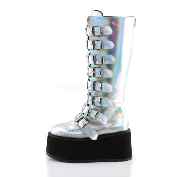 3 1/2 inches PF Knee High Boot w/ 8 Buckle Straps, Back Metal Zip — image 7 of 20