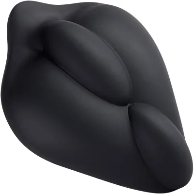 b cush Soft Silicone Dildo Base for Harness Play Black