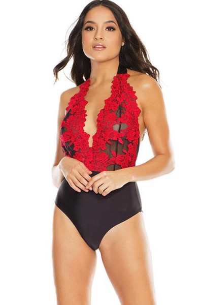 Coquette Love Blossoms Embroidered Teddy