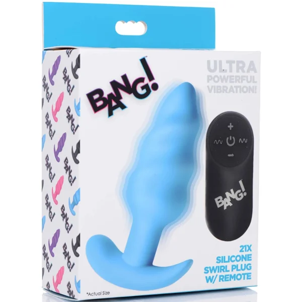 Bang! Vibrating Swirl Butt Plug With Wireless Remote